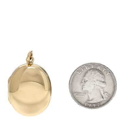 Tiffany 14K Yellow Gold Large Oval Locket Pendant 2 of 6