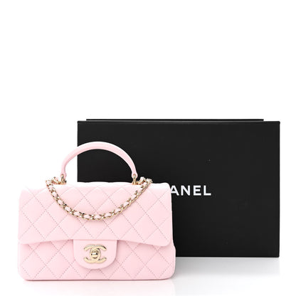 Chanel Lambskin Quilted Mini Top Handle Rectangular Flap Light Pink 11 of 11