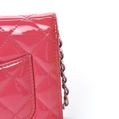 Chanel Patent Quilted Wallet On Chain WOC Fuchsia 13 of 14