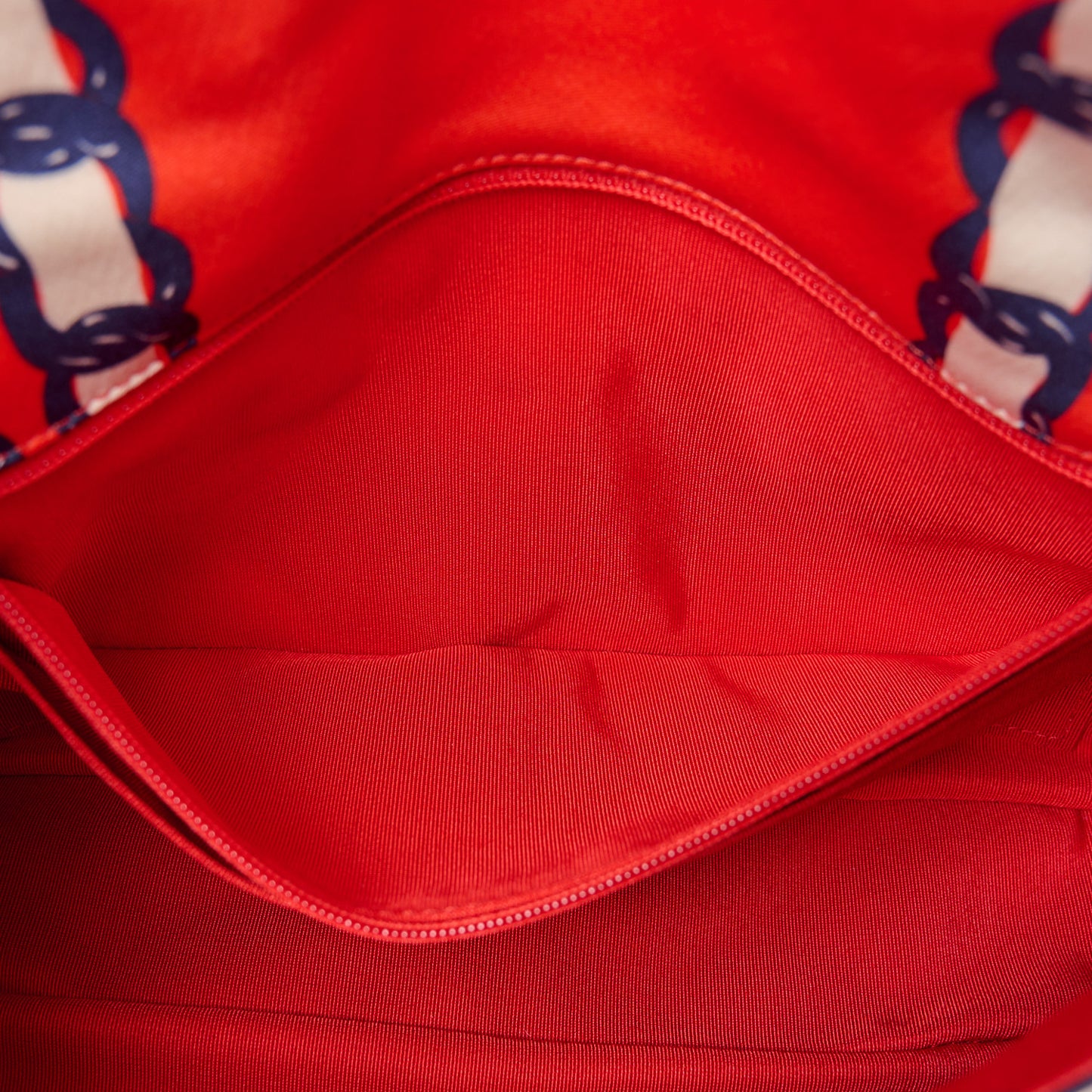 Silk Chain Printed Medium Single Flap Red