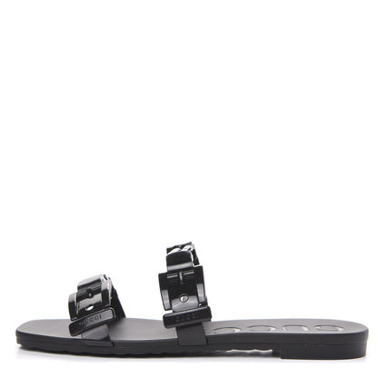 Gucci Rubber Womens Slide Sandals 36 Black 1 of 8