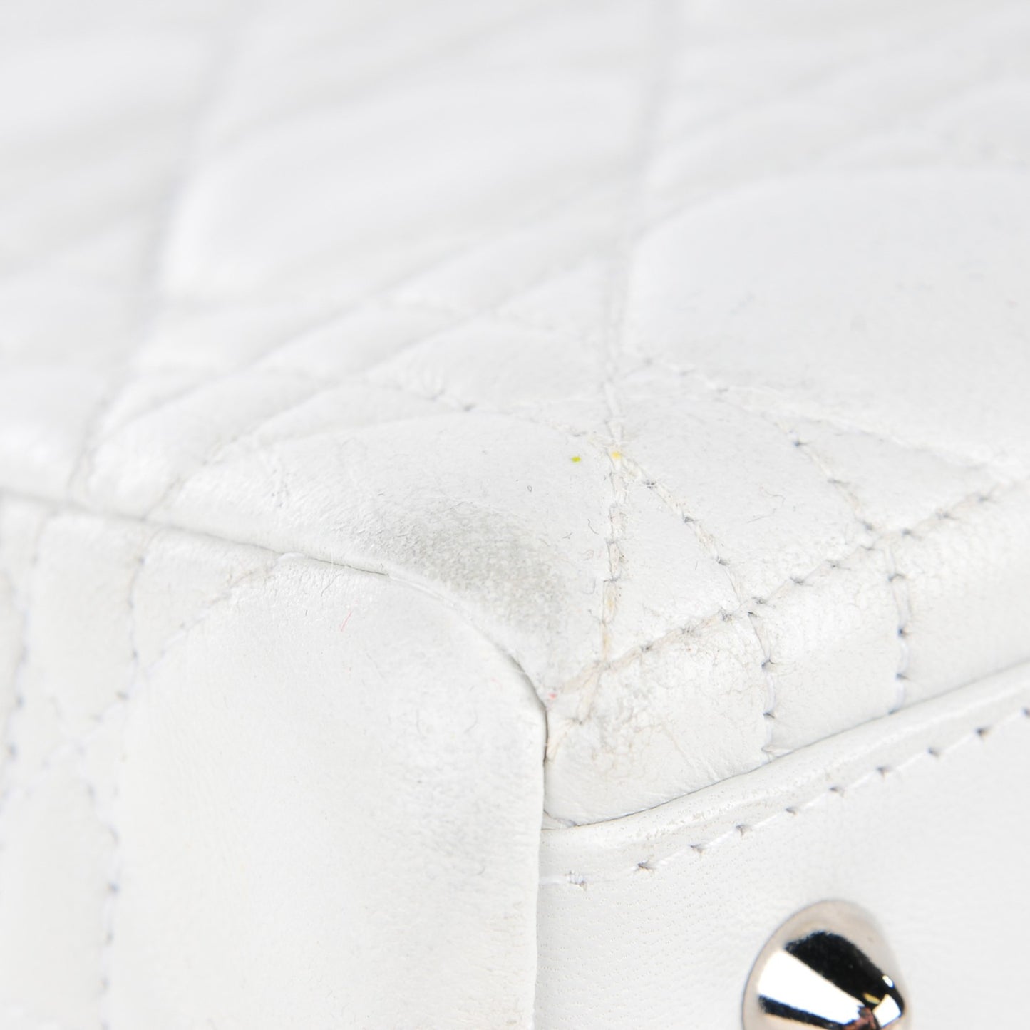 Lambskin Cannage Medium Lady Dior White