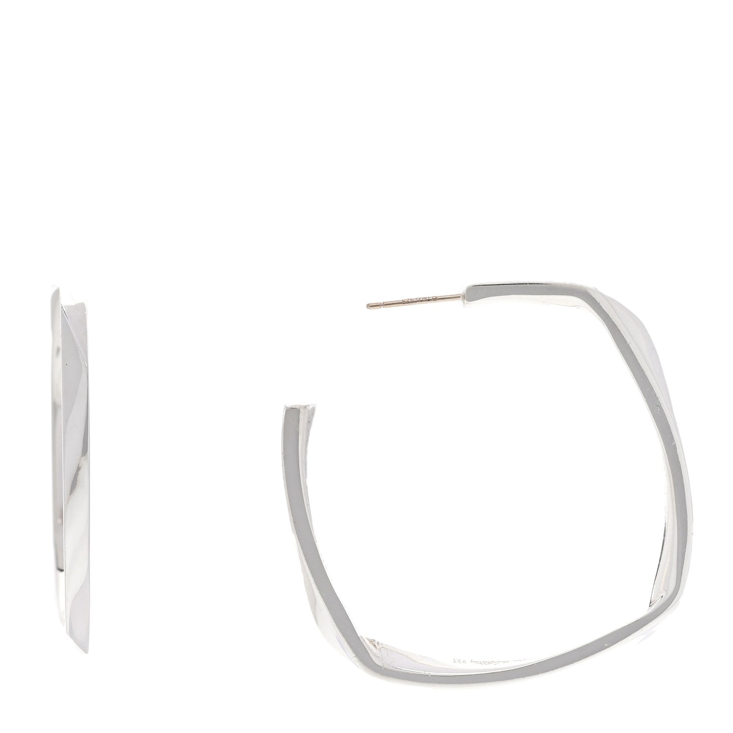 Sterling Silver Frank Gehry Torque Square Hoop Earrings