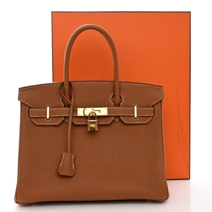 Hermes Togo Horseshoe Birkin 30 Gold Vermillion 11 of 11