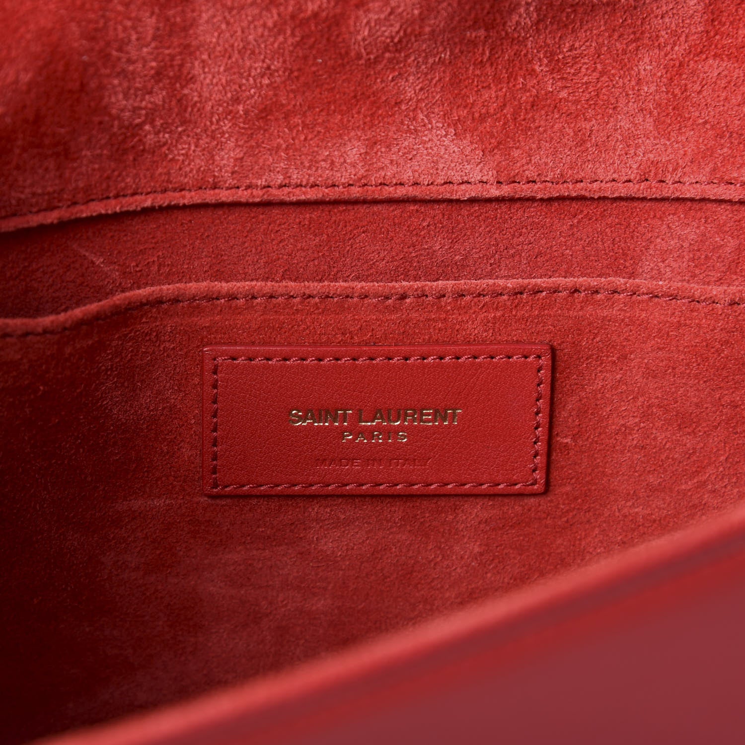Saint Laurent Calfskin Classic Y Ligne Clutch Red 7 of 9