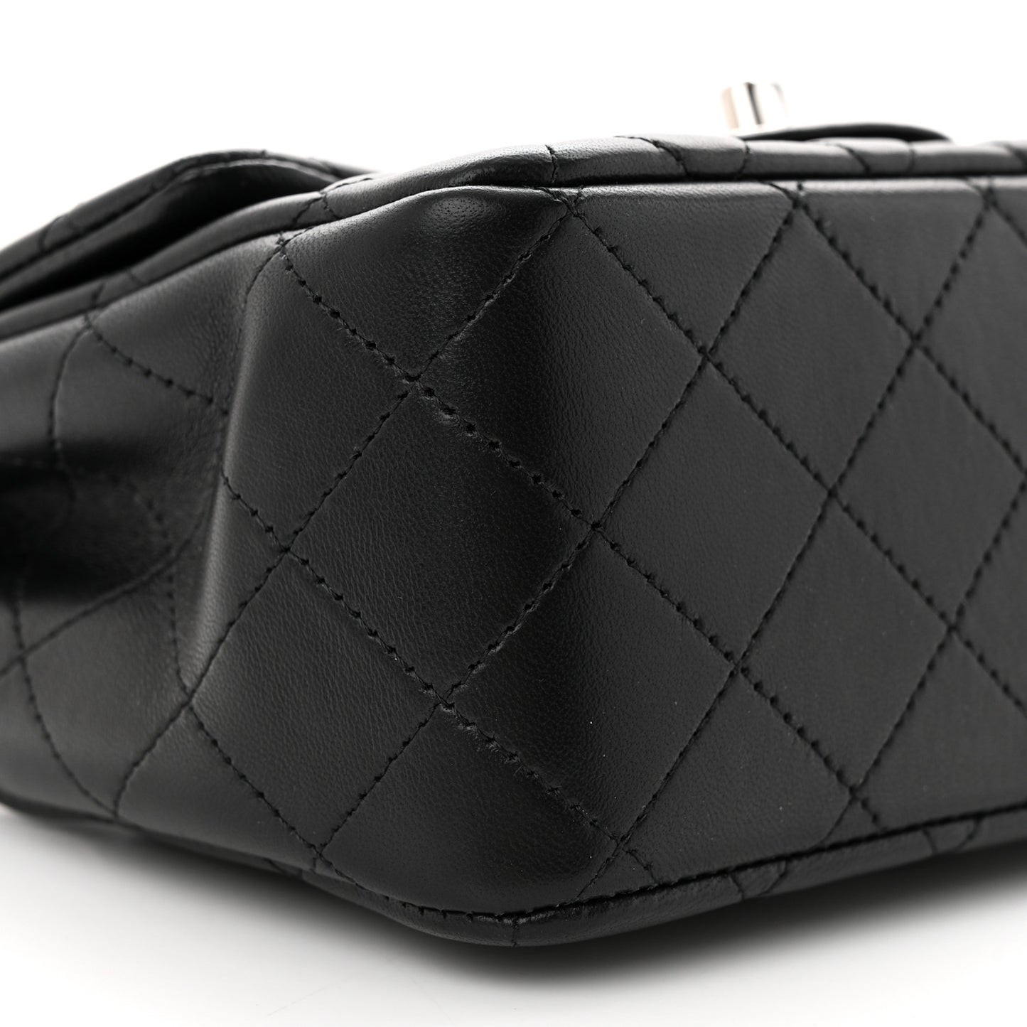 Lambskin Quilted Mini Square Flap Black
