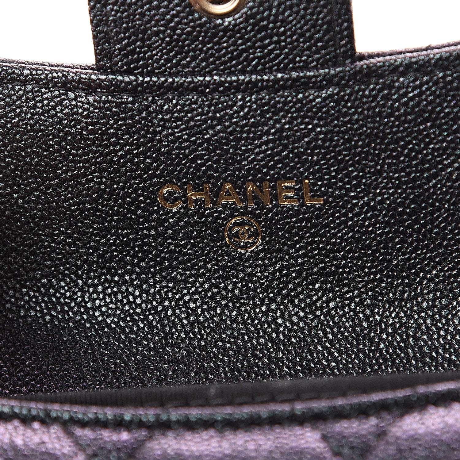 Chanel Iridescent Caviar Quilted Flap Card Holder Wallet Black 5 of 8