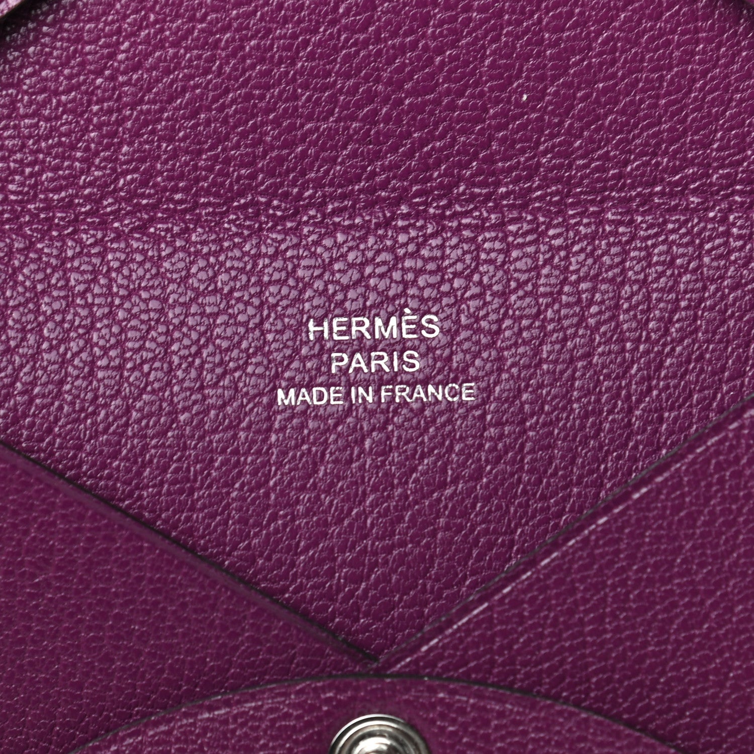Hermes Chevre Mysore Calvi Card Case Anemone 6 of 8