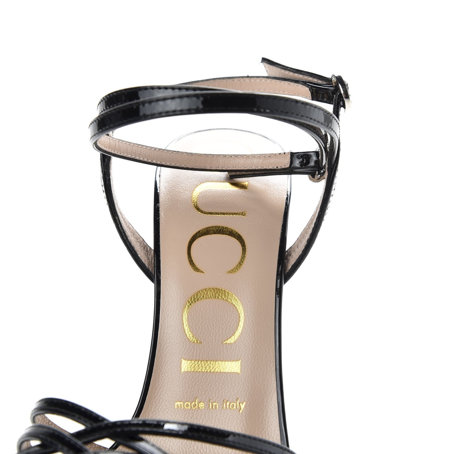 Gucci Vernice Crystal Sandals 36 Black 7 of 9