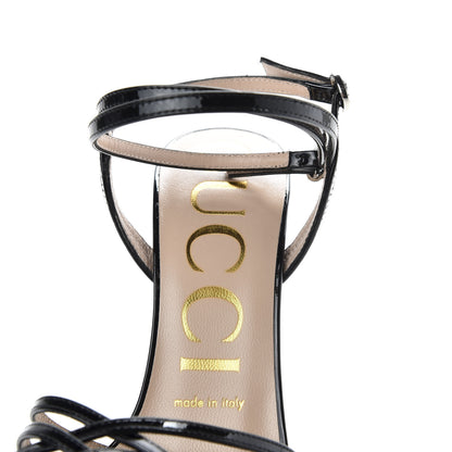 Gucci Vernice Crystal Sandals 36 Black 7 of 9