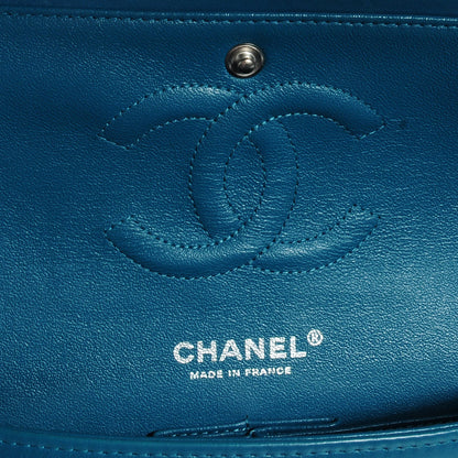 Chanel Lambskin Quilted Medium Double Flap Turquoise 6 of 7