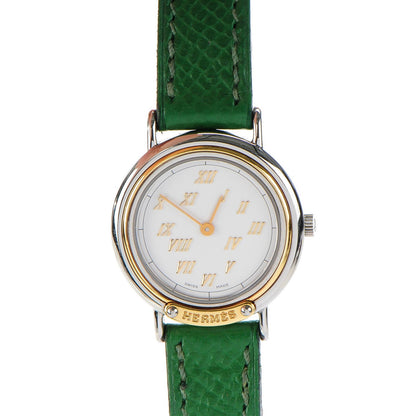 Hermes Stainless Steel Courchevel 25mm Meteor Quartz Watch Vert Clair 1 of 4