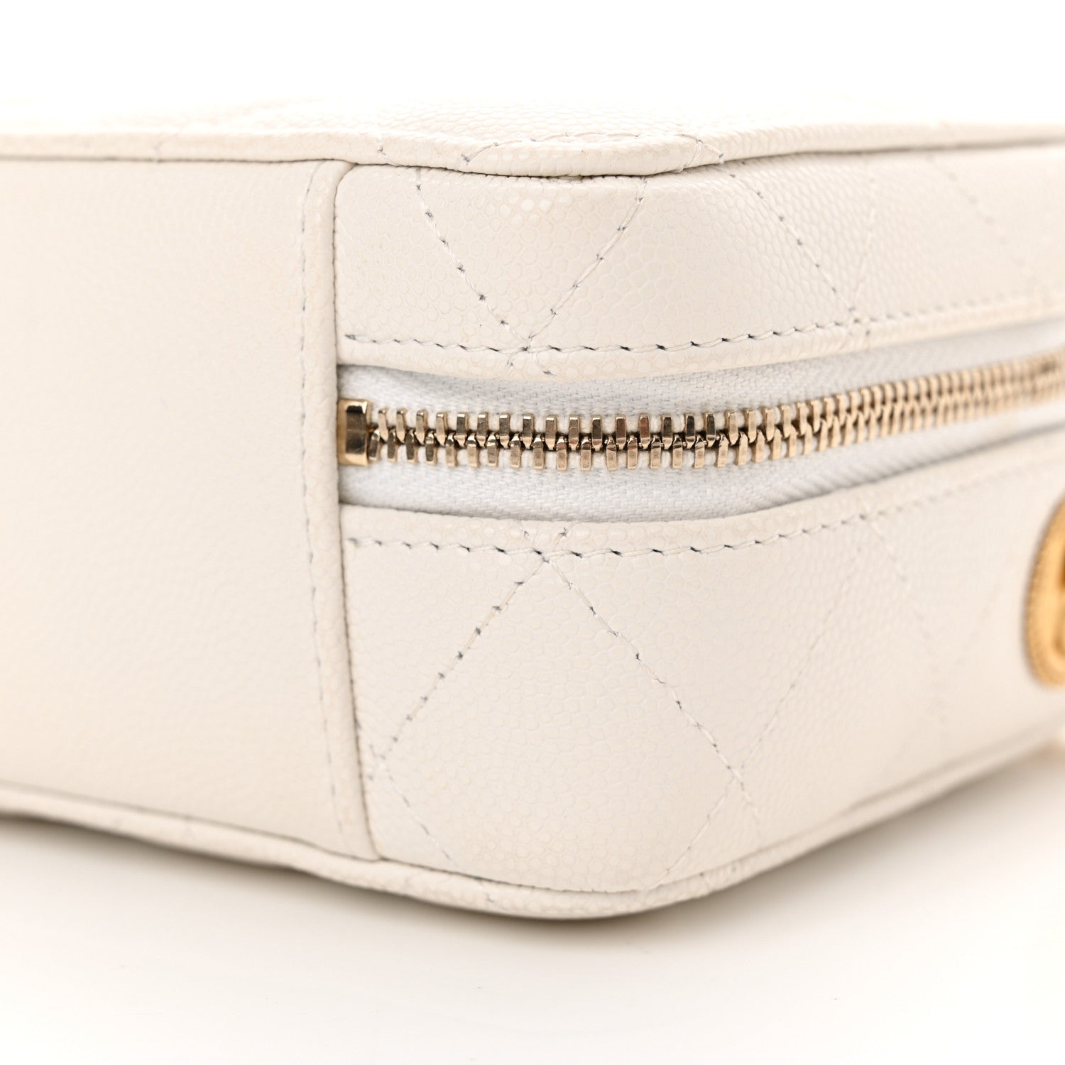 Chanel Caviar Quilted Twist Your Buttons Clutch With Chain White 10 of 11