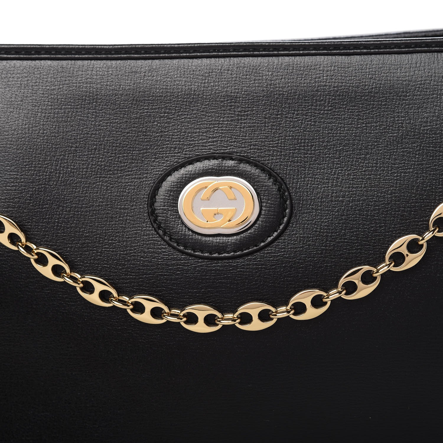 Gucci Azalea Calfskin Small Marina Open Top Chain Shoulder Bag Black 10 of 10