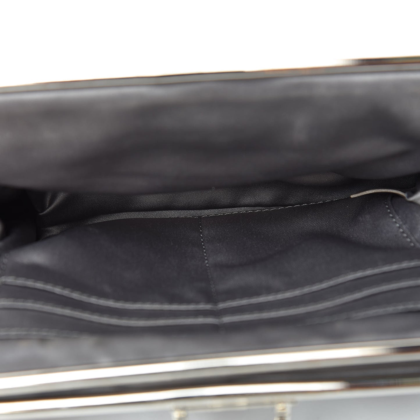 Crackled Calfskin CC Mix Frame Clutch Bronze