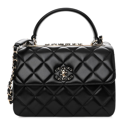 Chanel Lambskin Quilted Small Trendy CC Chain Dual Handle Flap Bag Black 1 of 11