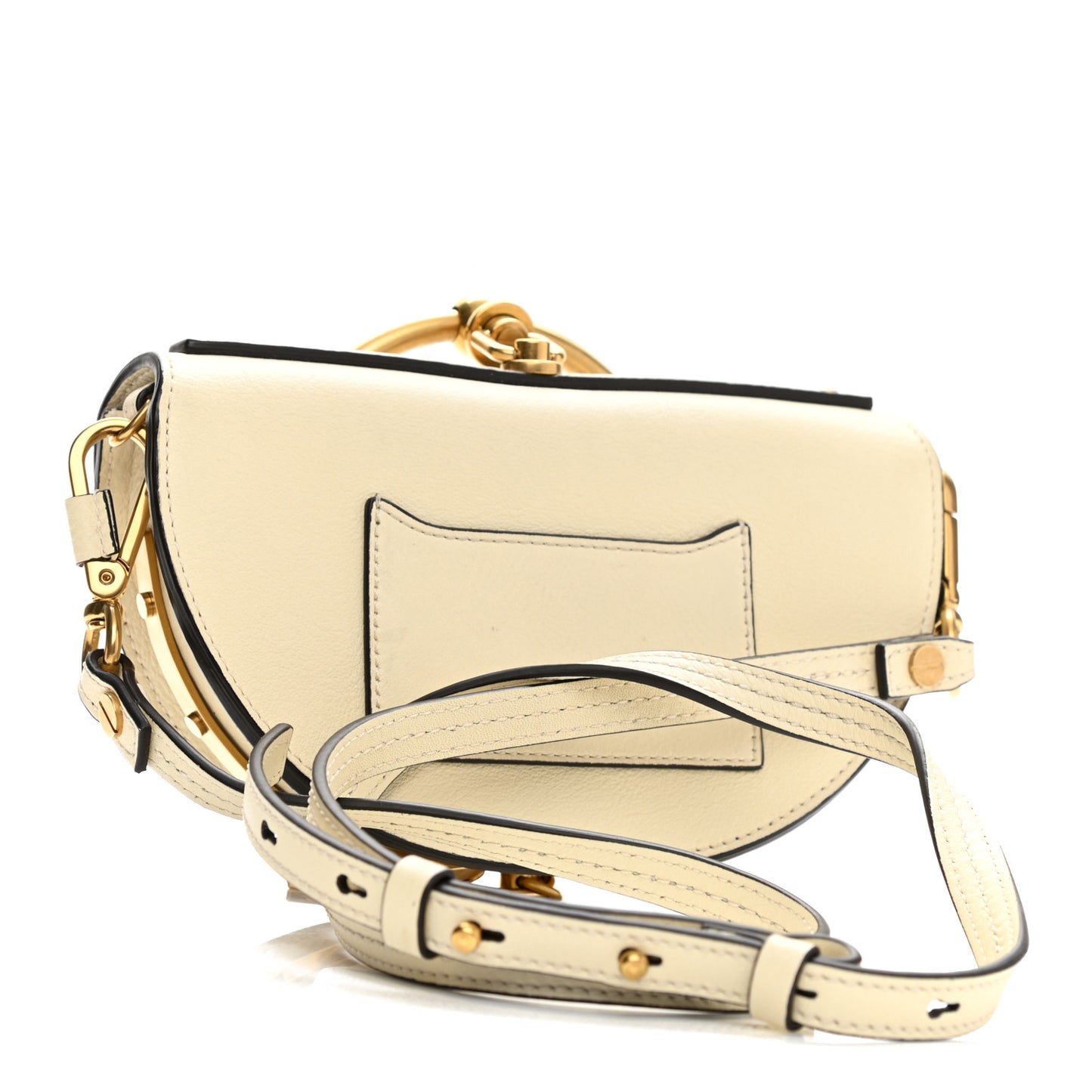 Calfskin Small Nile Bracelet Minaudiere Bag Off White