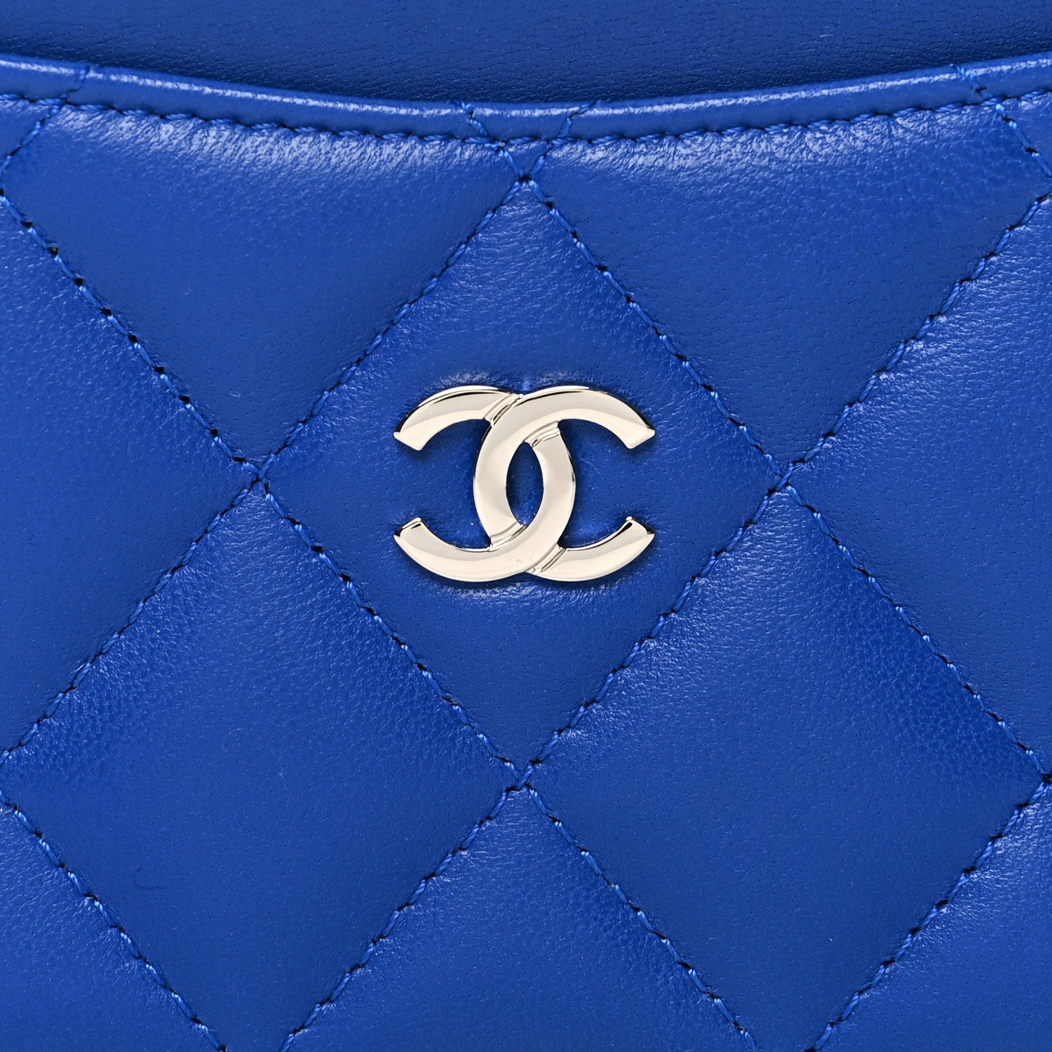 Chanel Lambskin Quilted Card Holder Blue 9 of 10