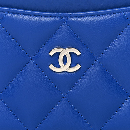Chanel Lambskin Quilted Card Holder Blue 9 of 10