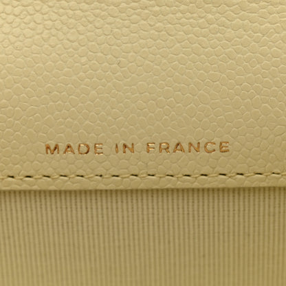 Chanel Caviar Quilted Flap Card Holder Wallet Yellow 7 of 9