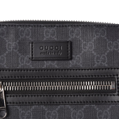 Gucci GG Supreme Monogram Web Small Flat Messenger Bag Black Grey 6 of 12