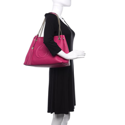 Gucci Cellarius Calfskin Medium Soho Chain Shoulder Bag Bright Bouganville 2 of 13