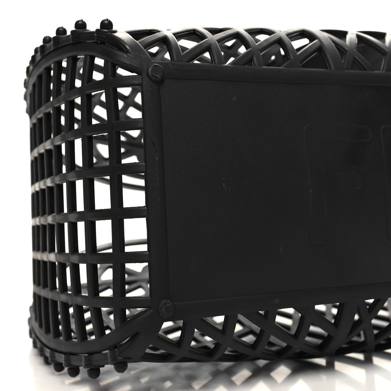 Fendi Recycled Plastic Vitello Liberty Matte Medium Fendi Basket Black Miele Scuro 10 of 12