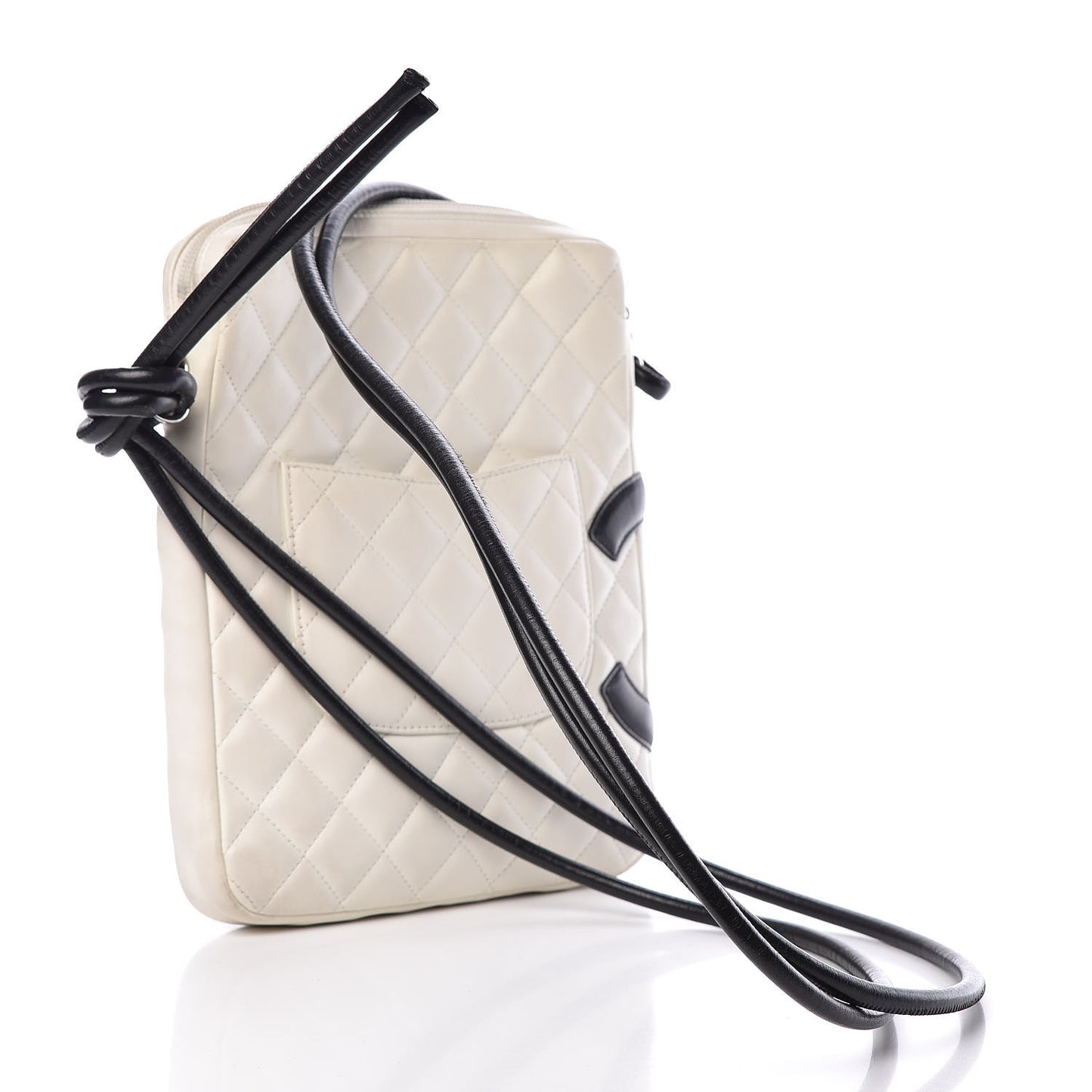 Calfskin Quilted Medium Cambon Messenger White Black