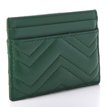 Gucci Calfskin Matelasse GG Marmont Card Holder Emerald Green 3 of 8