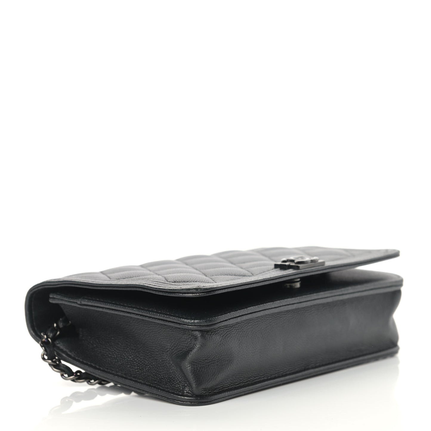 Caviar Quilted Boy Wallet On Chain WOC So Black