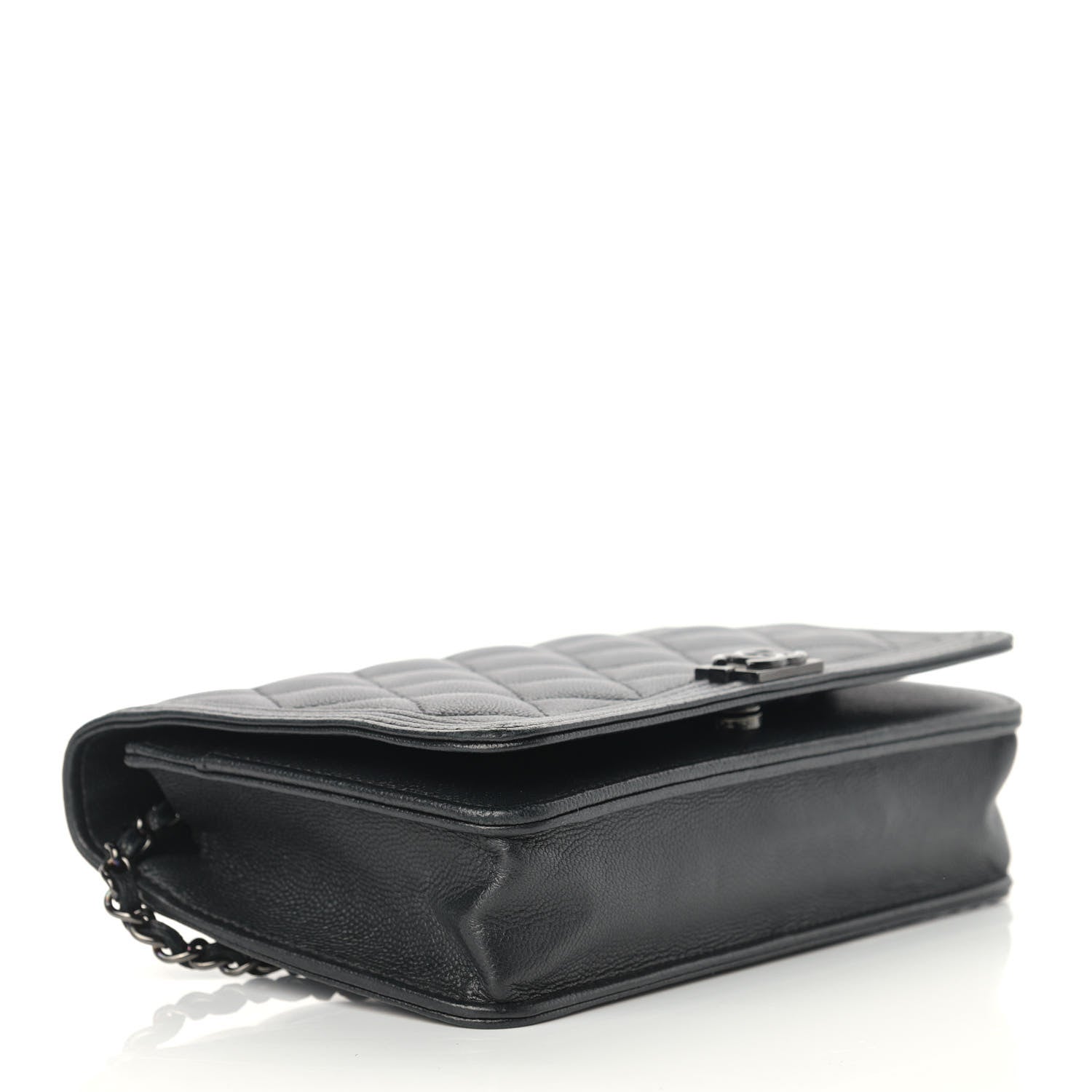 Chanel Caviar Quilted Boy Wallet On Chain WOC So Black 4 of 13