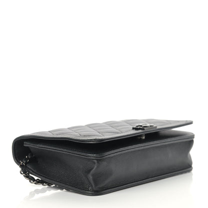 Chanel Caviar Quilted Boy Wallet On Chain WOC So Black 4 of 13