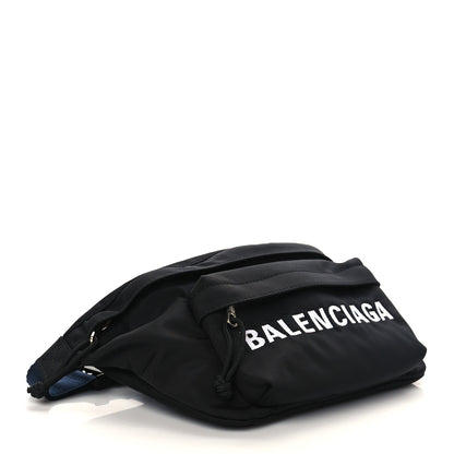 Balenciaga Recycled Sport Nylon Logo Embroidered Wheel Beltpack Black 4 of 7