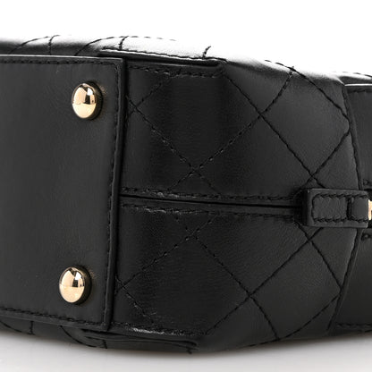 Chanel Calfskin Stitched Enamel CC Camera Case Bag Black 10 of 10