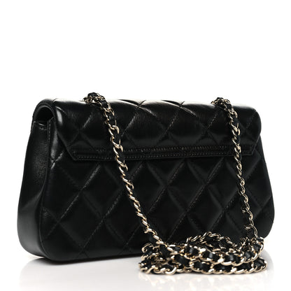 Chanel Lambskin Quilted Rectangular Clutch With Chain Black 3 of 11