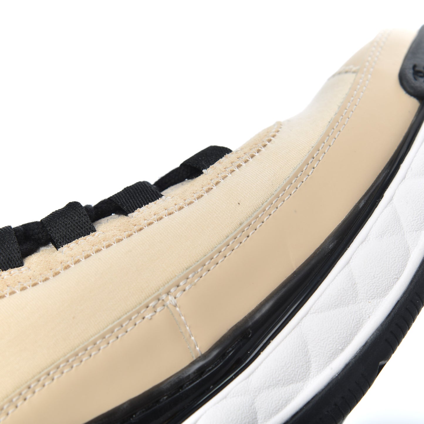 Velvet Calfskin Mixed Fibers CC Sneakers 38 Beige