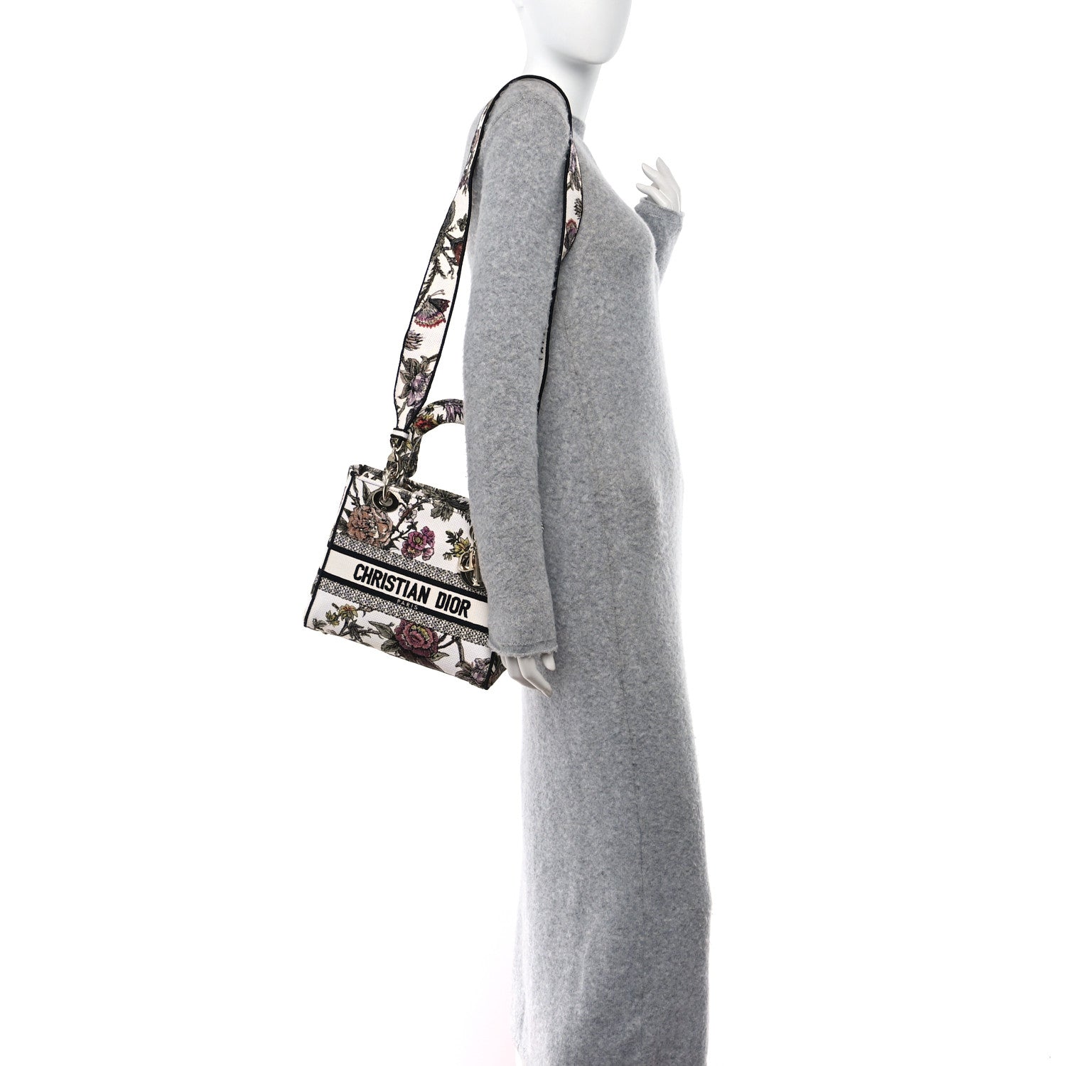 Christian Dior Canvas Embroidered Jardin Botanique Medium Lady D-Lite White Multicolor 2 of 10