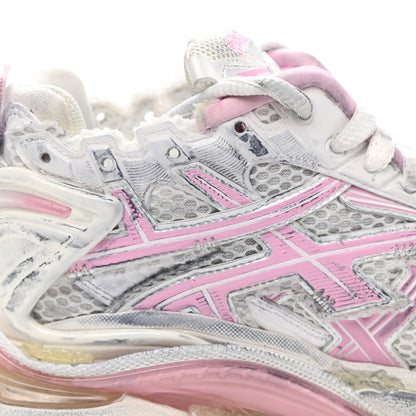 Balenciaga Mesh Rubber Distressed Womens Runner Sneakers 37 White Pink Beige 12 of 13
