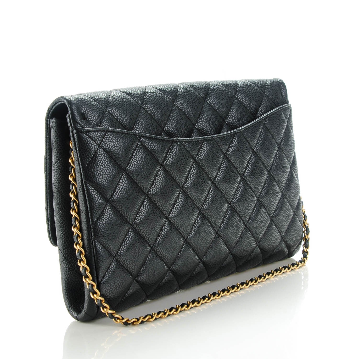 Chanel Caviar Quilted Clutch With Chain Flap Black 3 of 8