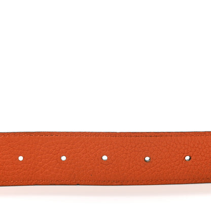 Hermes Box Togo 32mm H Belt 85 Black Orange 4 of 8