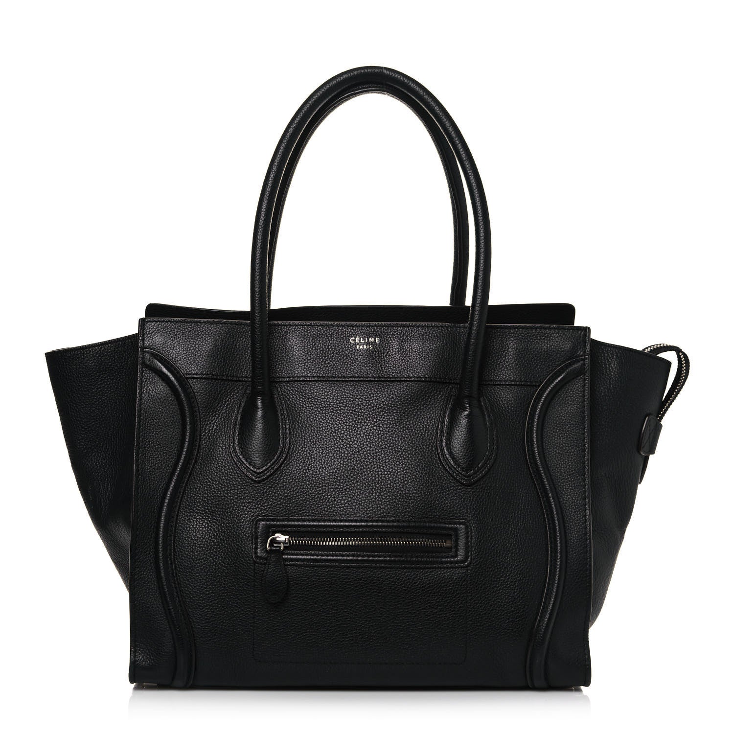 Celine Drummed Calfskin Shoulder Luggage Black 1 of 16