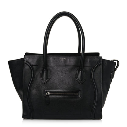 Celine Drummed Calfskin Shoulder Luggage Black 1 of 16