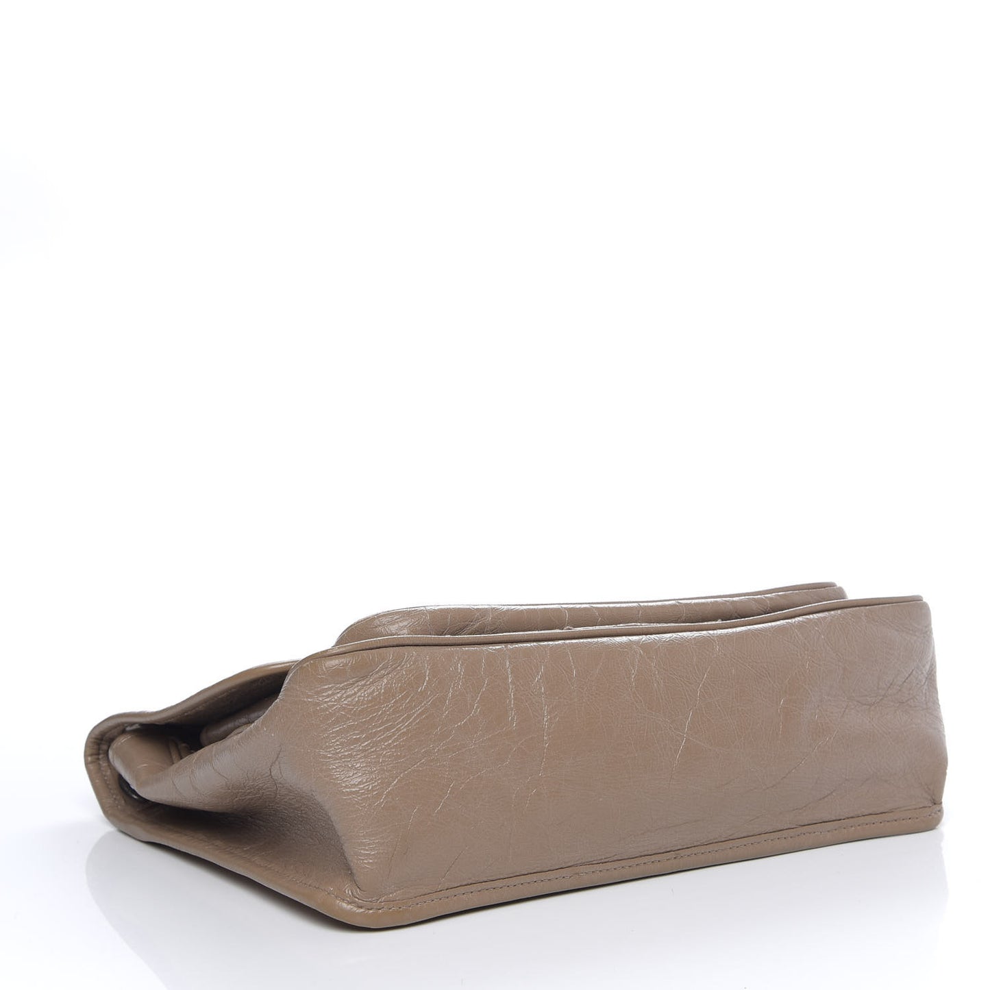 Crinkled Calfskin Matelasse Monogram Medium Niki Chain Satchel Light Taupe