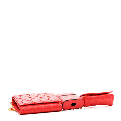 Bottega Veneta Nappa Intrecciato Card Case On Chain Redstone 4 of 9