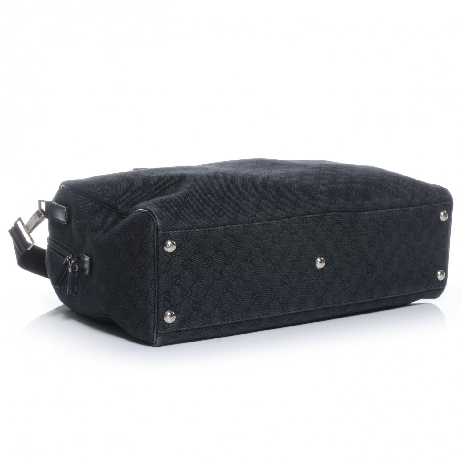 Gucci Denim Monogram Large Carry On Duffle Black 4 of 9