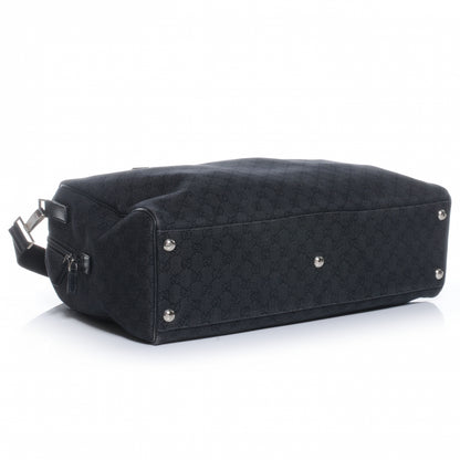 Gucci Denim Monogram Large Carry On Duffle Black 4 of 9