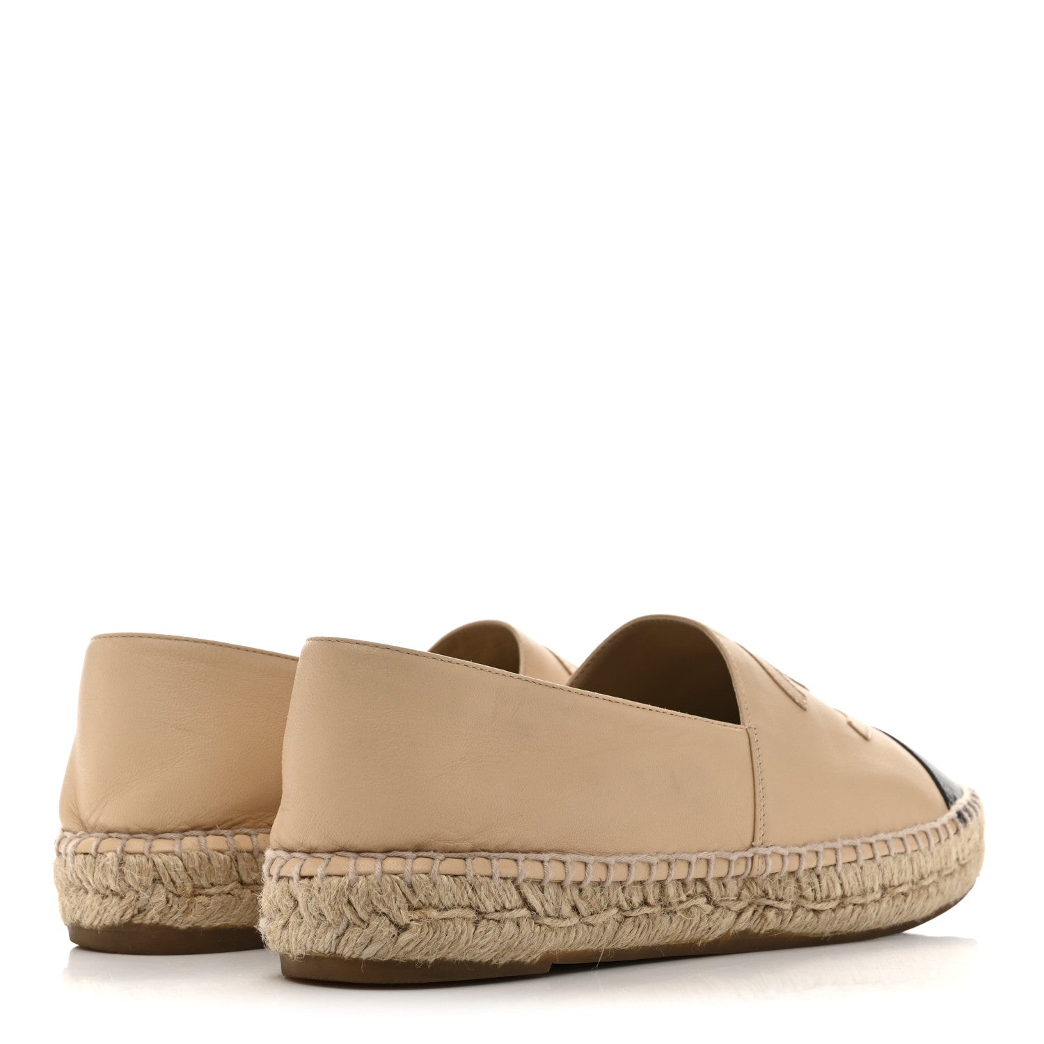Chanel Lambskin CC Espadrilles 40 Beige Black 5 of 10