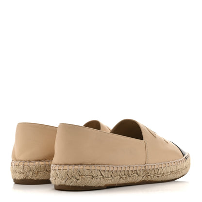 Chanel Lambskin CC Espadrilles 40 Beige Black 5 of 10