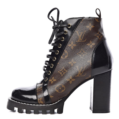 Louis Vuitton Patent Calfskin Monogram Star Trail Ankle Boots 39 Black 1 of 12