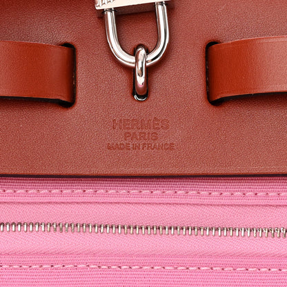 Hermes Military Toile Vache Hunter Herbag Zip Retourne PM 31 Bubblegum 7 of 16